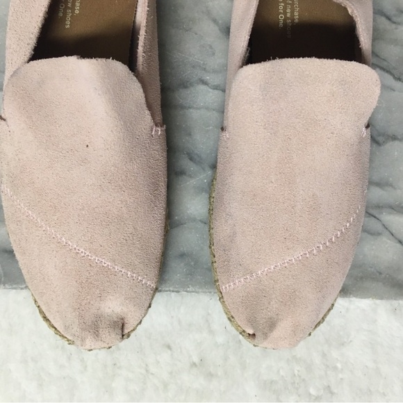 Toms Baby Pink Suede Slip On Espadrilles Flats Size 8.5 - Picture 3 of 13
